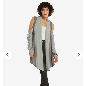 Star Wars Rey Grey Cold Shoulder Cardigan NWT